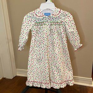 Anavini Smocked Christmas Morning Gown